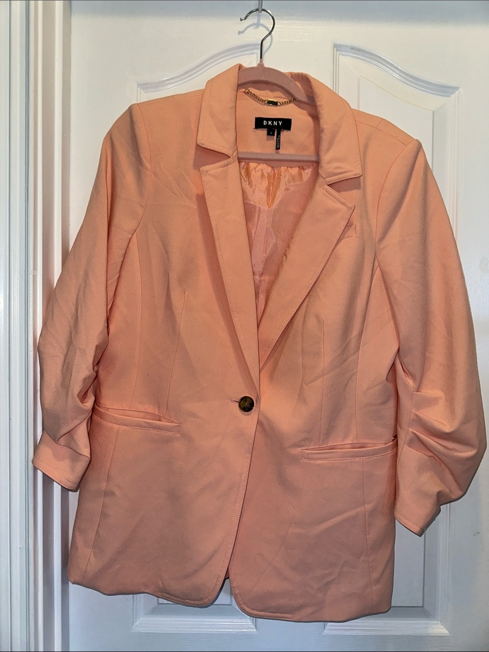 DKNY Peach-Orange Single-Button Blazer- Never worn!